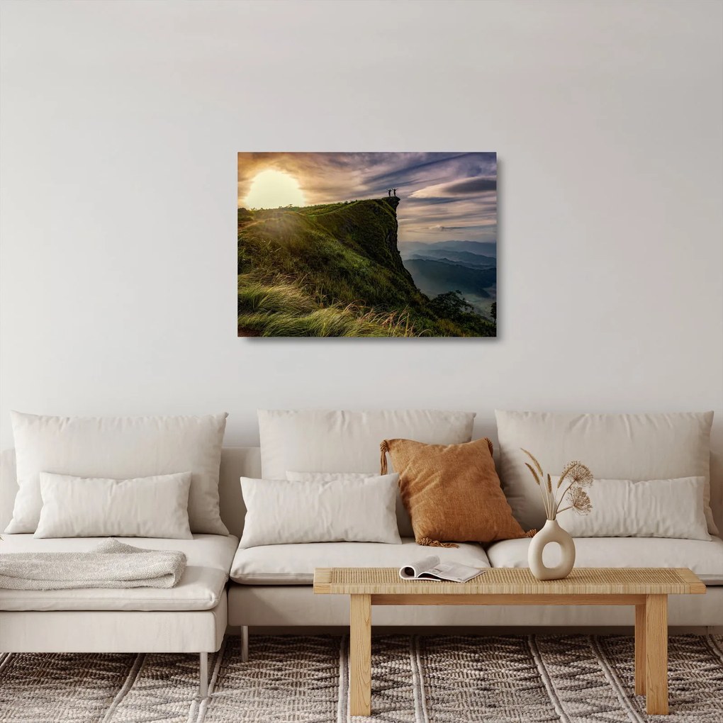 Egy nő képe a sziklán (üvegen) (70x50 cm)