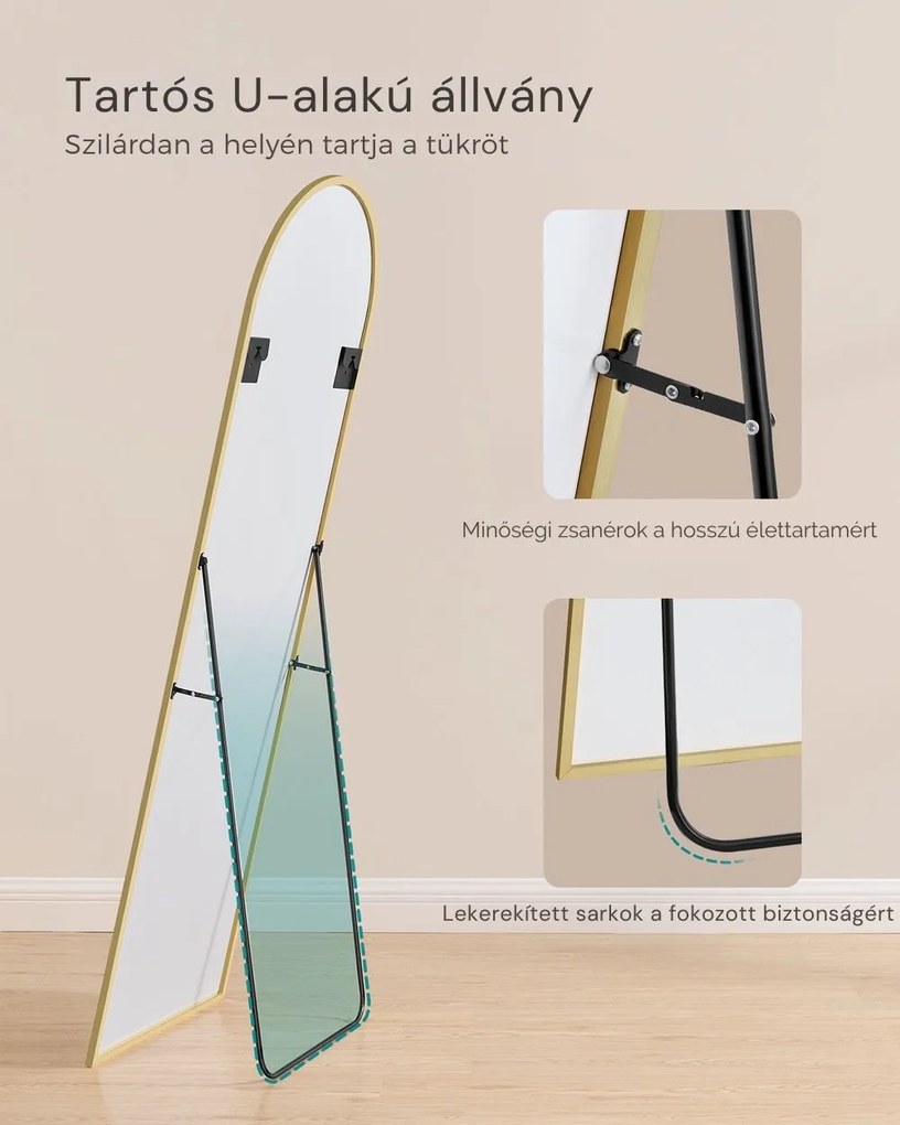 UMBRA ívelt tükör, 160x50 cm, arany SongmicsHome