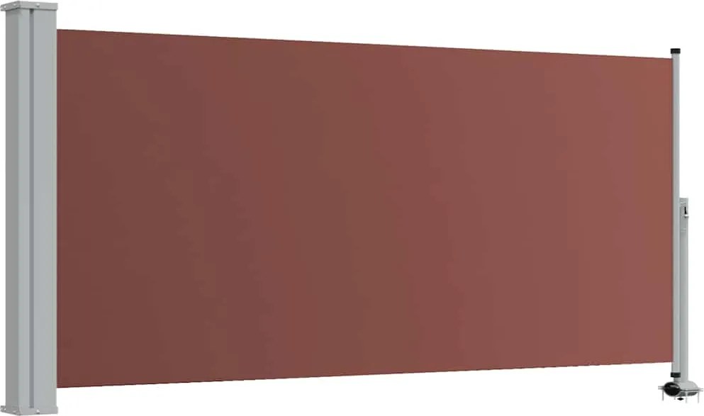 vidaXL barna behúzható oldalsó teraszi napellenző 120 x 300 cm
