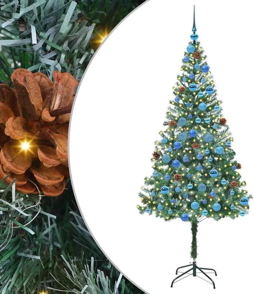vidaXL Mű karácsonyfa 300 LED-del állvánnyal Zöld 180 cm PVC és Acél