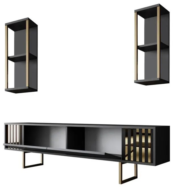 TV szekrény Gold Line - Anthracite, Black