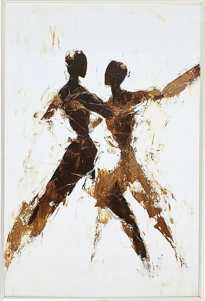 Poszter Keret Alumínium Absztrakt Tánc Pár Táncos Sziluett Mozgás 40x60