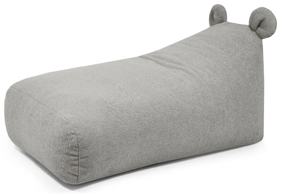 Világosszürke buklé gyerek babzsákfotel Snug 130 Bear – SLOWDOWN