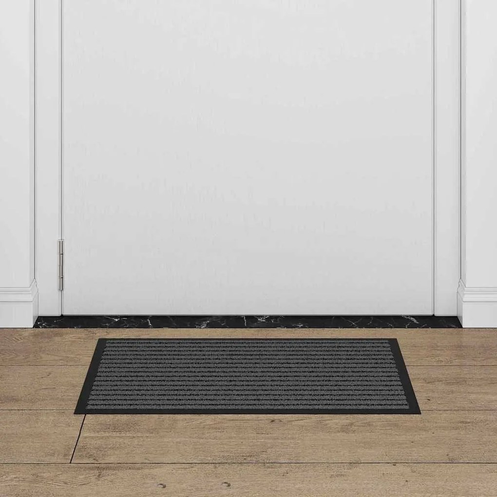 Ajtószőnyeg Fekete és Szürke 40 x 60 cm Polipropilén és PVC