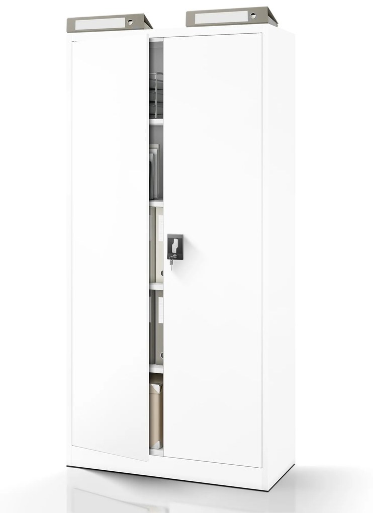 Fém iratszekrény JAN, 900 x 1850 x 400 mm, fehér