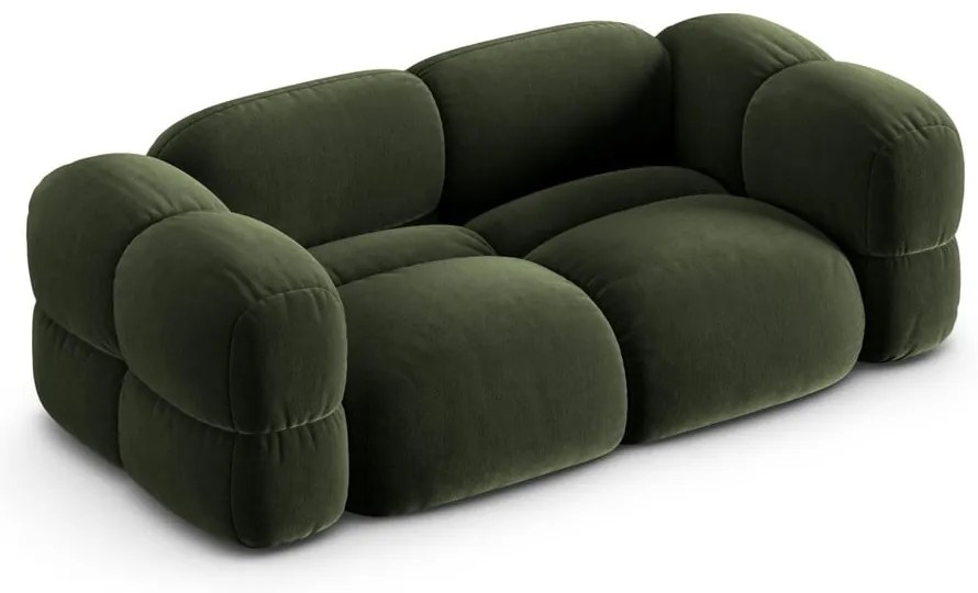 Zöld bársony kanapé 210 cm Loretto – Cosmopolitan Design