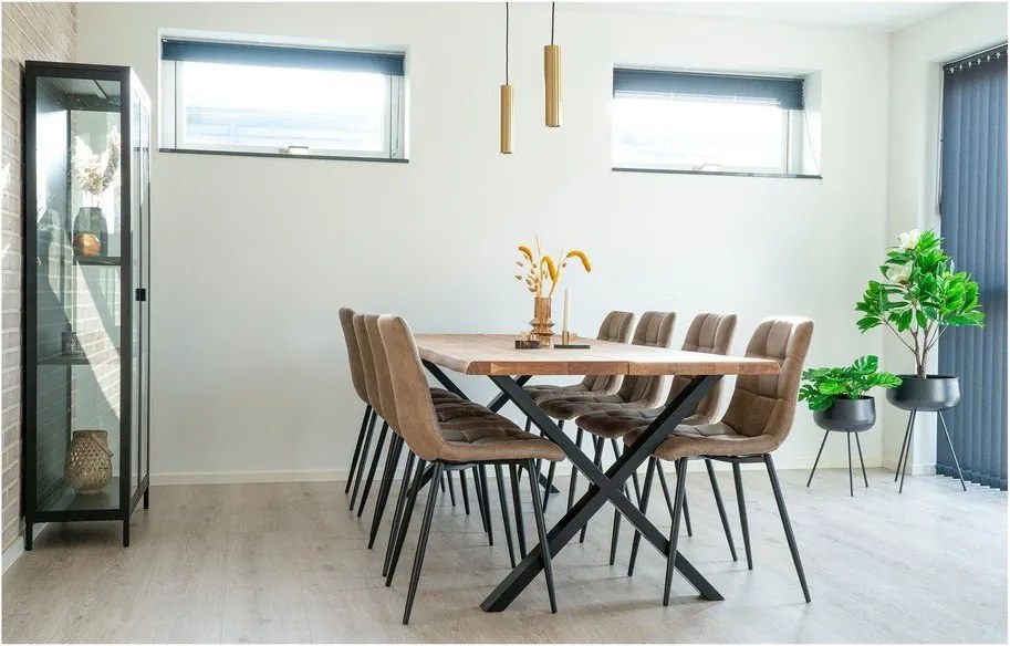 Étkezőasztal tölgyfa asztallappal 95x240 cm Toulon – House Nordic