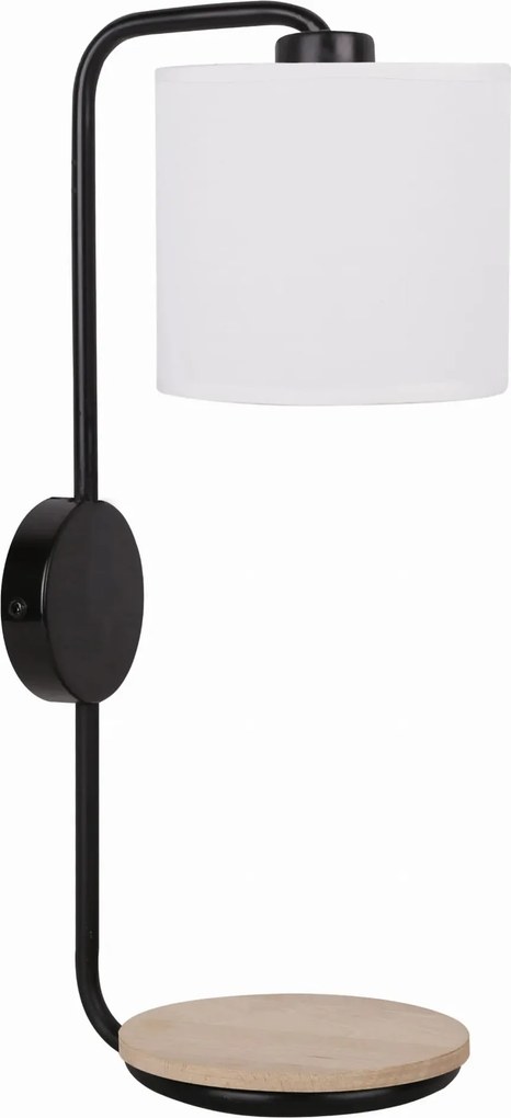 Alpine Candellux fali lámpa 40W E14 polccal, fekete/fa Candellux