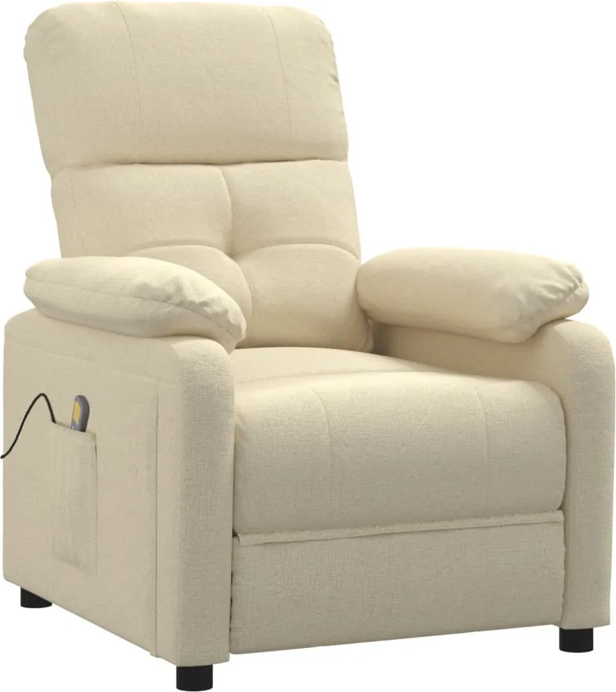vidaXL krémszínű szövet masszázsfotel