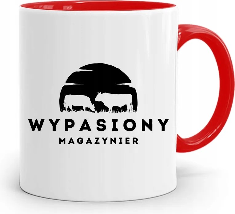 Piros Bögre Raktárosnak, fényképes nyomott mintás Ajándék