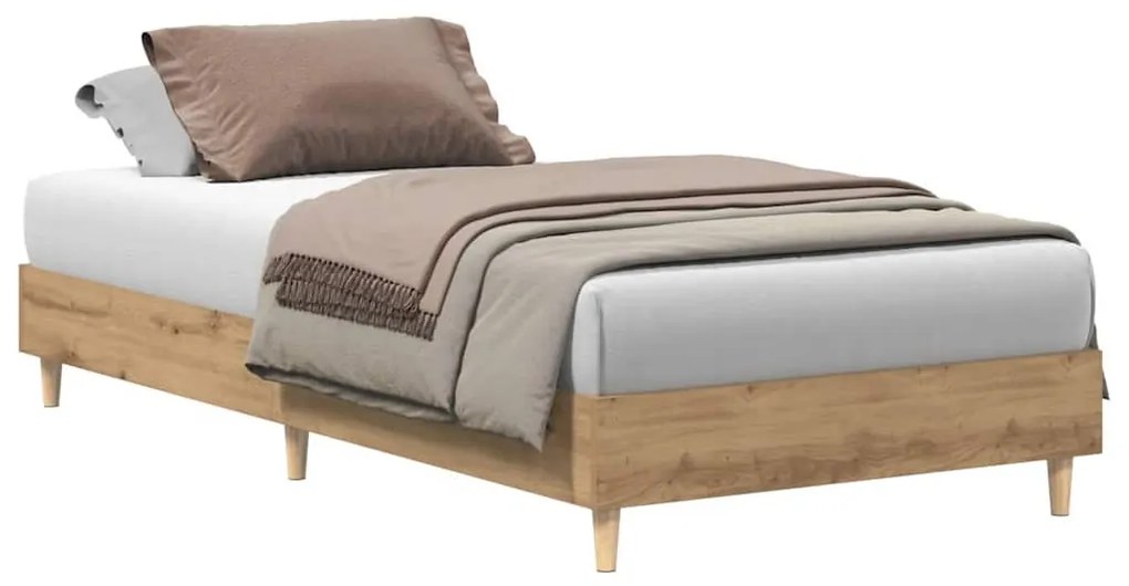 kézműves tölgy szerelt fa ágykeret matrac nélkül 75x190 cm