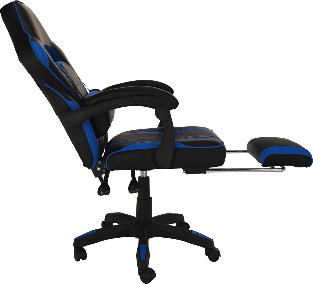 Irodai/gamer szék, kék/fekete, GUNNER
