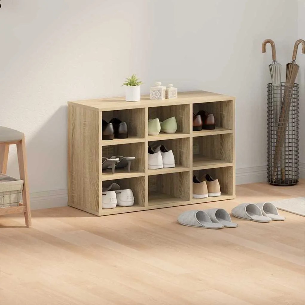 Cipősszekrény polcokkal sonoma tölgy 77.5 x 30 x 51 cm Faanyag