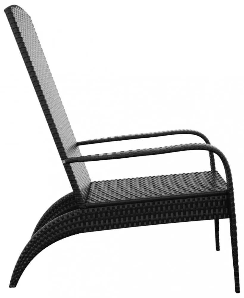 fekete polyrattan kerti adirondack szék