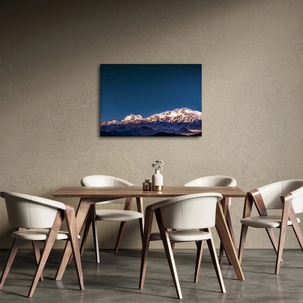 A hegyek és az éjszakai égbolt képe (70x50 cm)