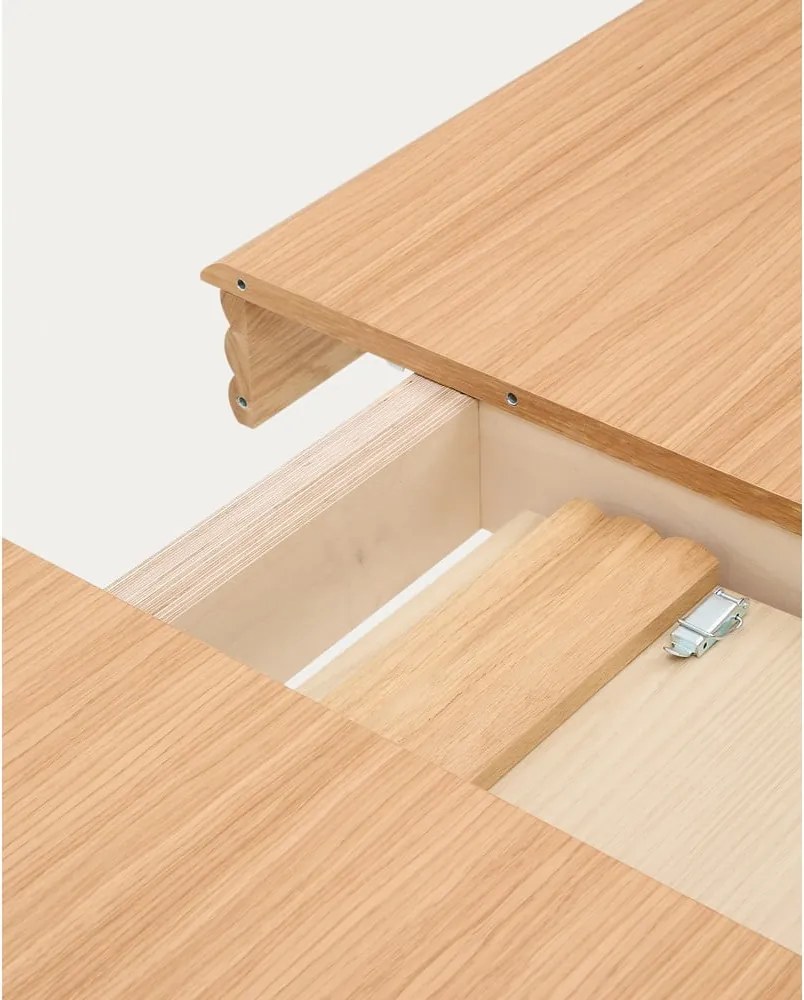 Bővíthető étkezőasztal hosszabbító asztallappal tölgyfa dekorral 90x200 cm Lenon – Kave Home