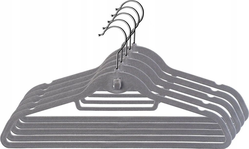 Flokkolt Ruhaakasztók 5 Db Sötétszürke