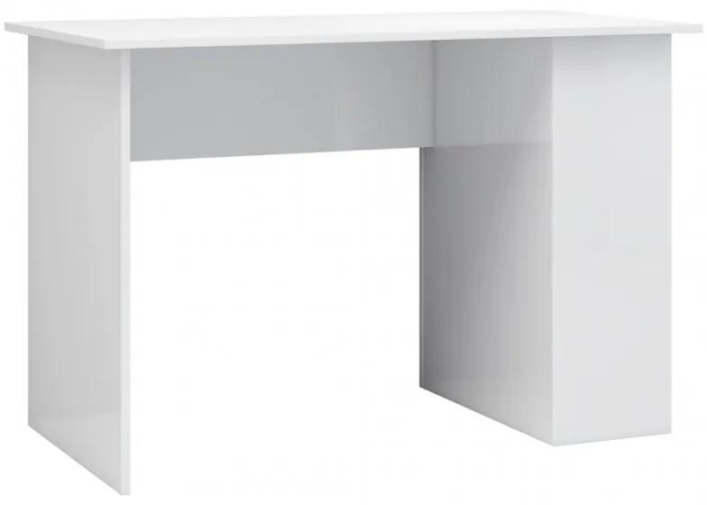 Magasfényű fehér forgácslap íróasztal 110 x 60 x 73 cm