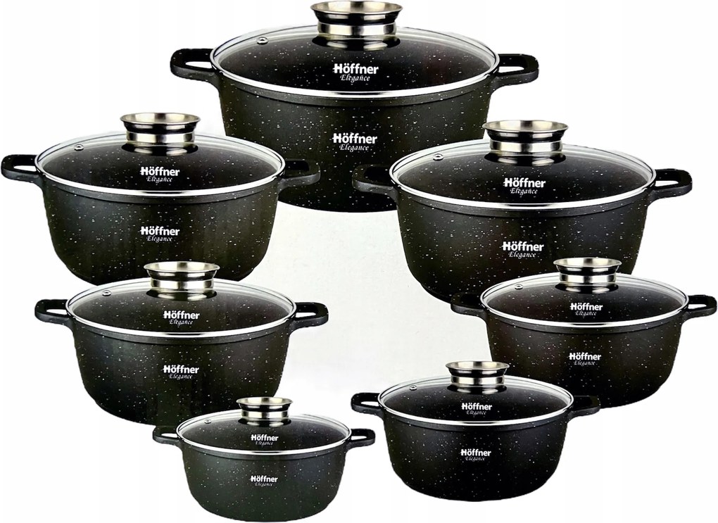 Márvány edénykészlet Indukciós Gáz 16 El. Hoffner Edény Szett