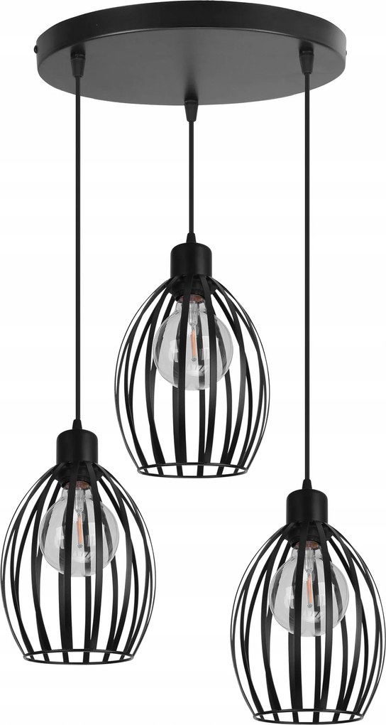 Mennyezeti Lámpa Lógó Csillár Hármas Loft Túlnyúlás Fém E27 Led