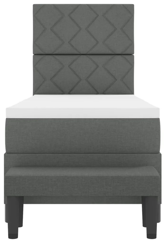 Box Spring Ágy Matraccal és Pad Sötétszürke 80x200 cm Szövet