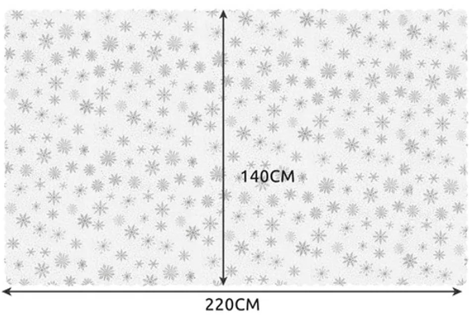 Karácsonyi abrosz SILVER STAR 140x220 cm, fehér