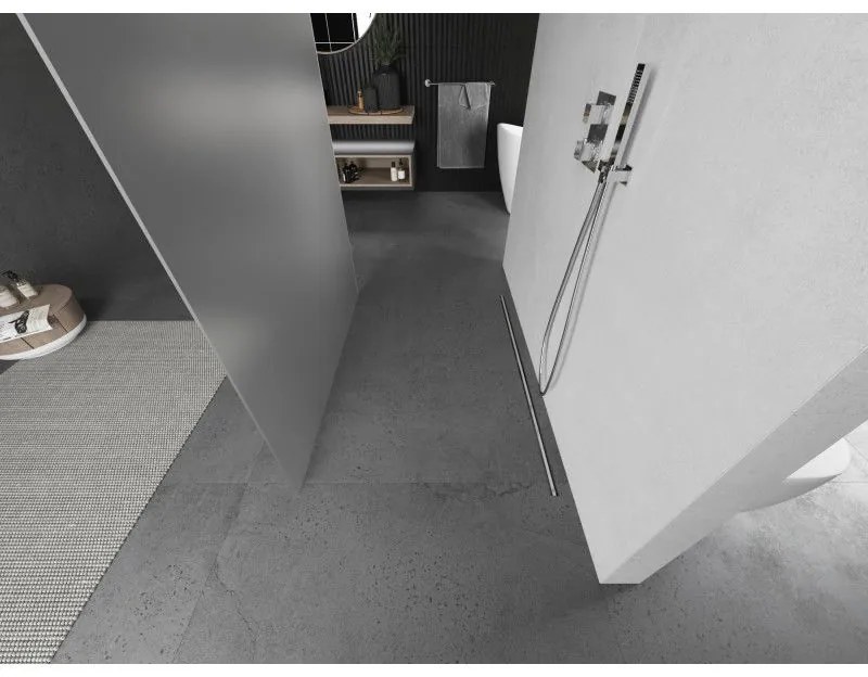 Mexen Kioto, Walk-In zuhanyparaván 120 x 200 cm, 8 mm-es matt üveg, csiszolt acél profil, 800-120-002-97-30