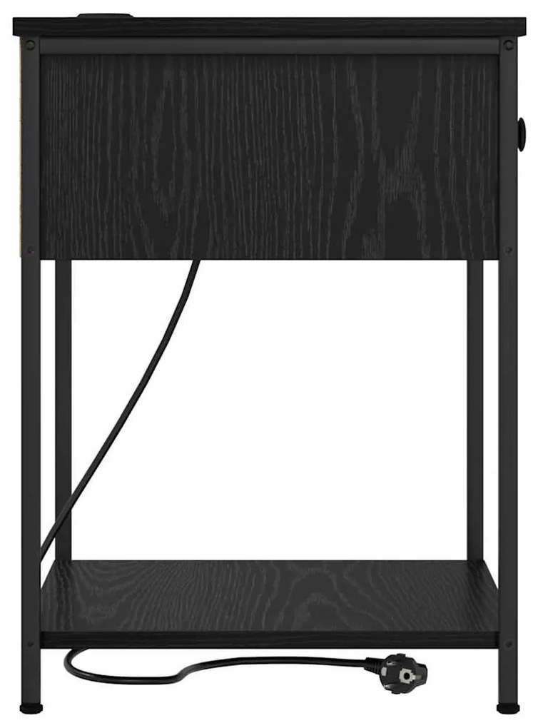Éjjeliszekrény 2 pcs Musta tammi 42 x 41 x 56 cm Faanyag