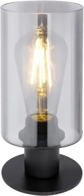 Globo 15465T Asztali lámpa matt fekete fém váz, füstszínű üveggel. , Ø:100, H:215, fényforrás nélkül 1xE27 60W 230V
