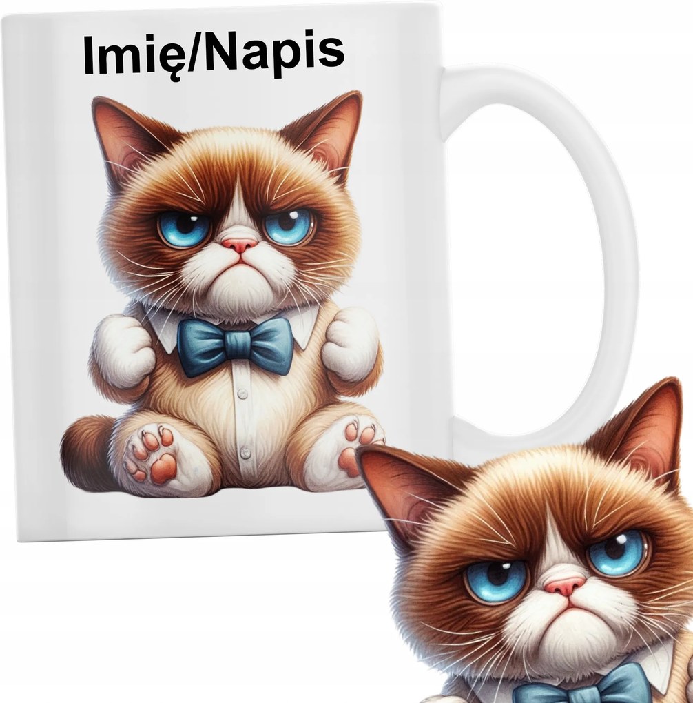 vicces Bögre Gonosz Macska Felirat Név Születésnapi Ajándék 330ml+CSOMAGOLÁS