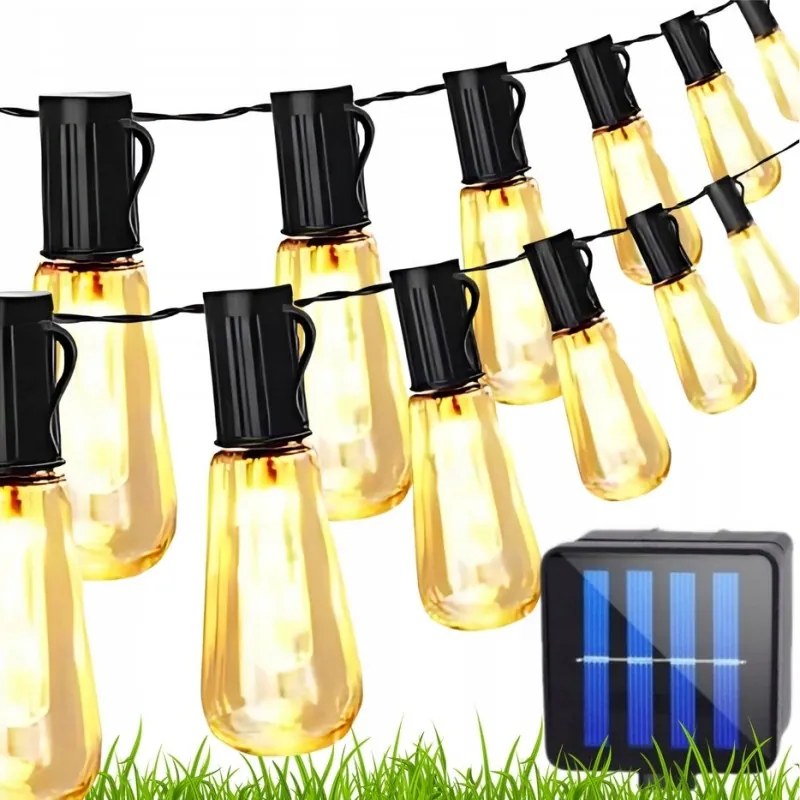 Napelemes Led Kerti Függőlámpa 10 Izzó 3,5 Méter Boho