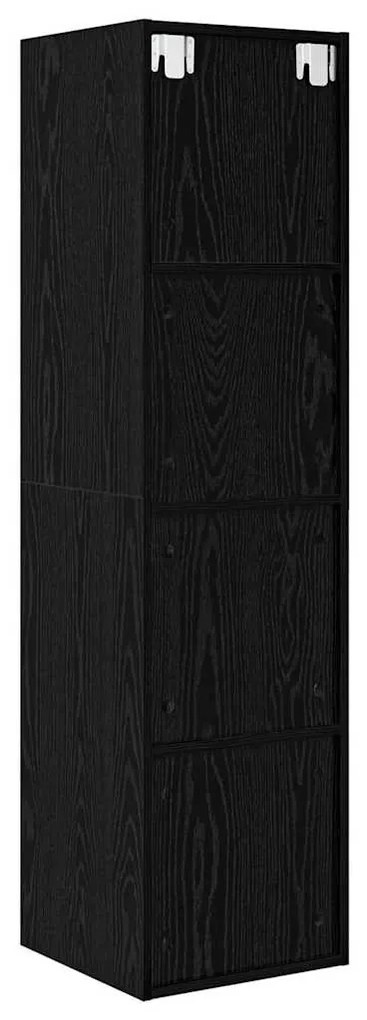 Fali TV szekrény Musta tammi 37 x 37 x 142.5 cm Faanyag