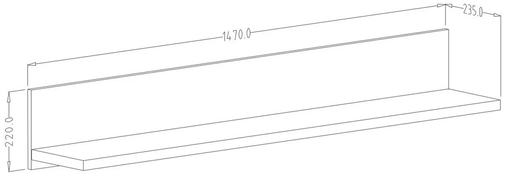 Polc Oralee Typ 02 (luc + fekete matt). 1030306