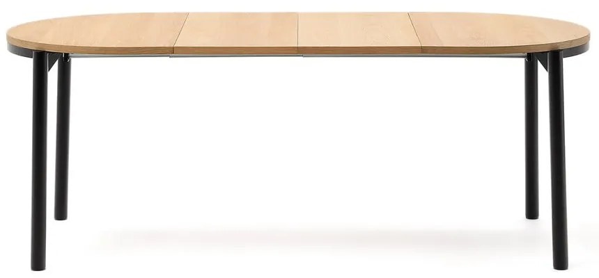 Natúr színű bővíthető étkezőasztal tölgyfa dekoros asztallappal 90x120 cm Montuiri – Kave Home