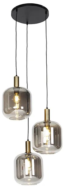 Design lógólámpa fekete arannyal és füstüveggel 3-lámpás - Zuzanna