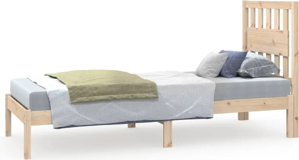 vidaXL Small Single tömör fenyőfa ágykeret 75 x 190 cm