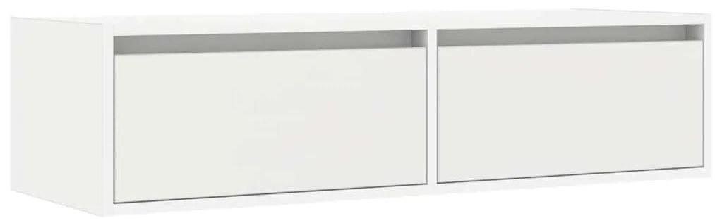 TV szekrény LED világítással fehér 100X35,5x25 cm