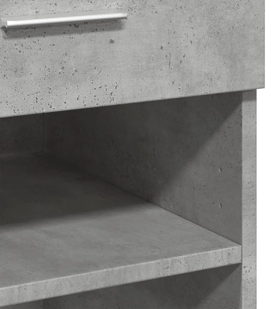 betonszürke szerelt fa tálalószekrény 80 x 42,5 x 93 cm