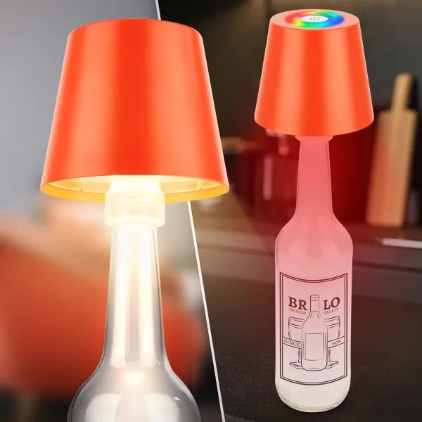 Briloner 7510012-LED RGB dimmelhető asztali lámpa CALIDA 2,5W/5V IP44 1200mAh narancssárga