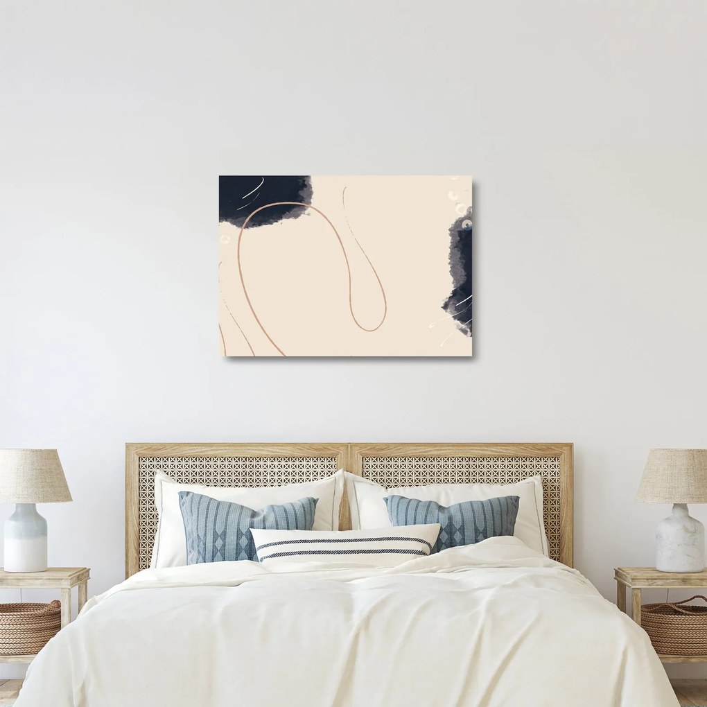 Üveg kép - Bézs absztrakció (70x50 cm)