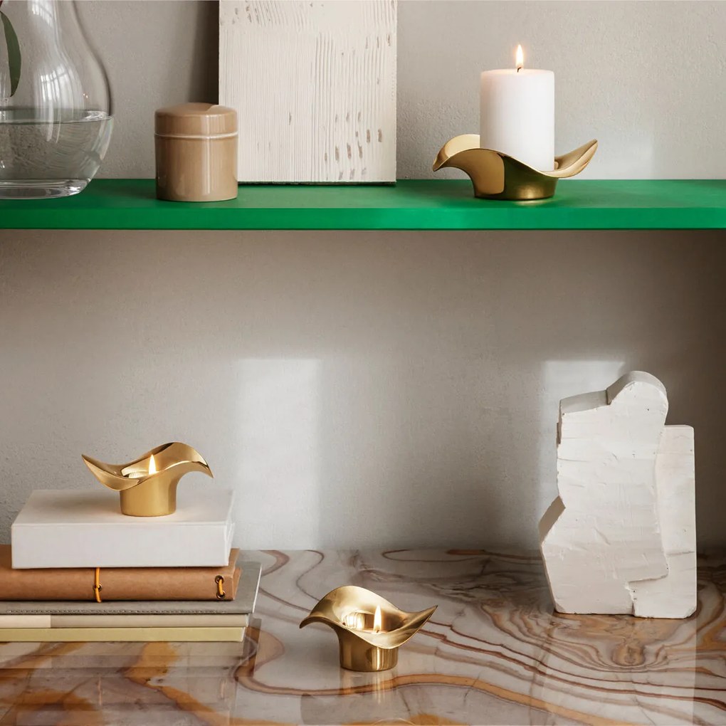 Kobra aranyozott oszlopos gyertyatartó - Georg Jensen