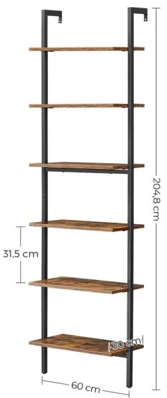 NAVARO könyvszekrény barna/fekete