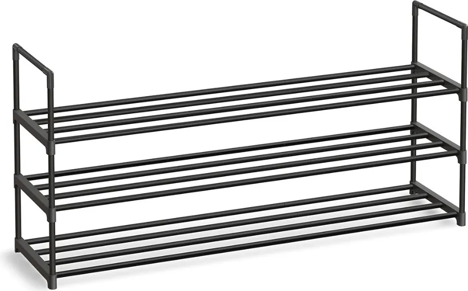 TORINO cipőtartó állvány, 3 polcos, 30x116x55cm, fekete SongmicsHome