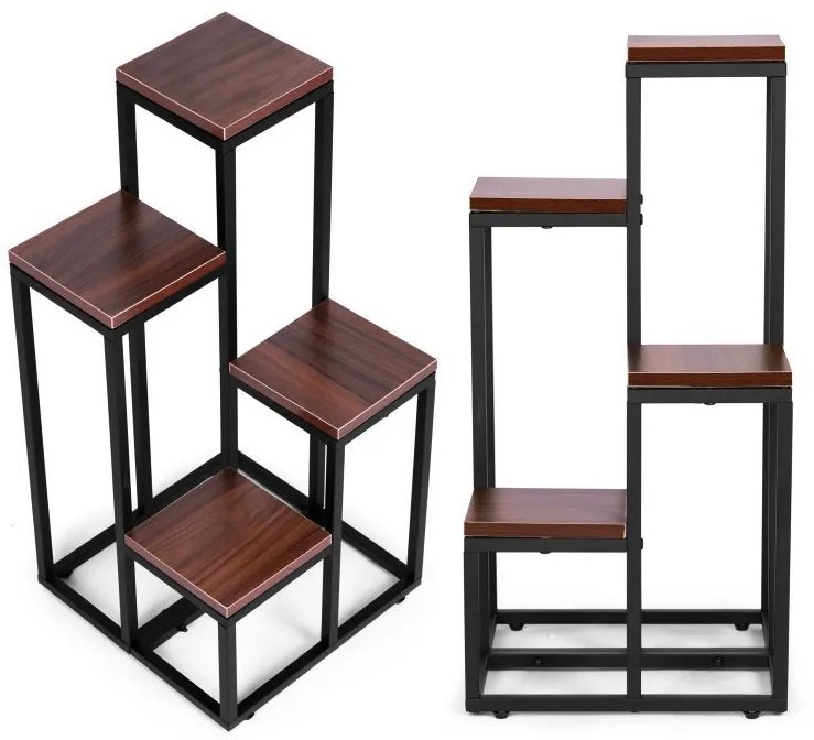 Stílusos virágállvány - sötét diófa