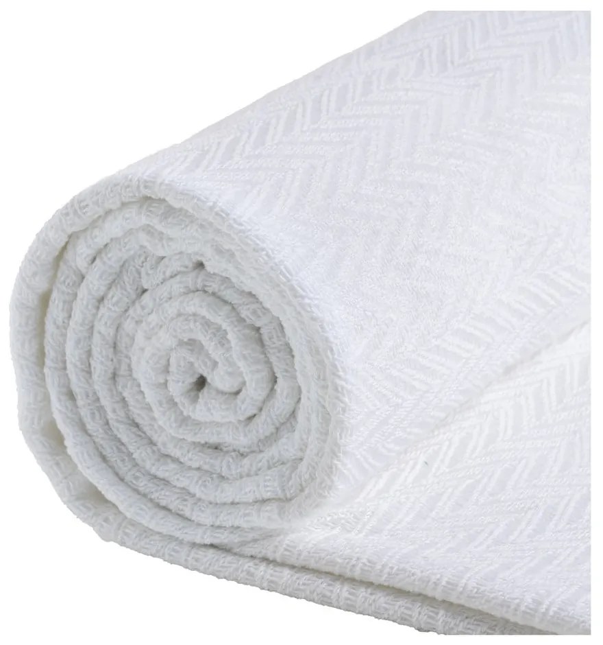 Fehér újrahasznosított pamut ágytakaró 260x280 cm Spike – Ixia