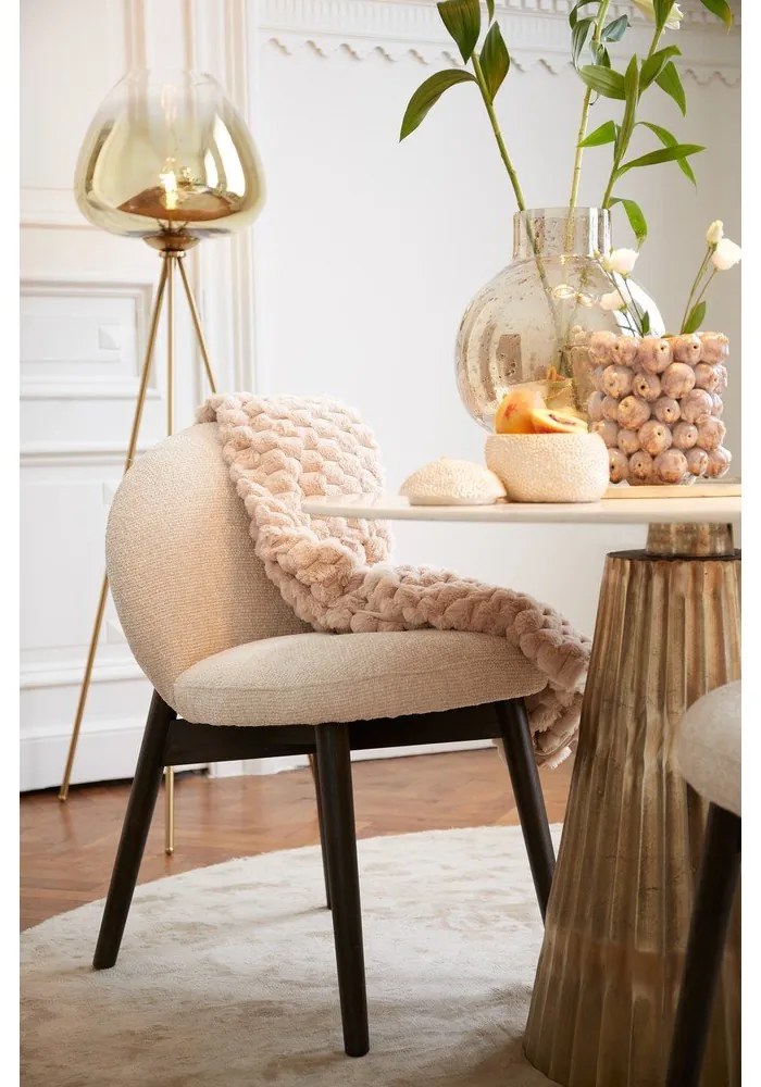 Krémszínű kárpitozott étkezőfotel szett 2 db-os Sinosa – Light & Living