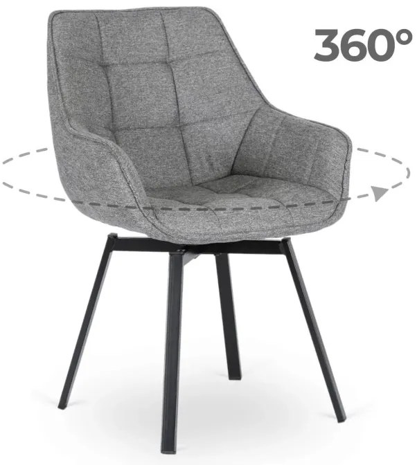 Forgó Étkezőszék Szürke Színben. LUNA 2