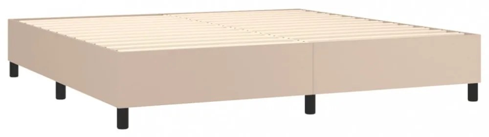 cappuccino színű műbőr rugós ágy matraccal 200 x 200 cm