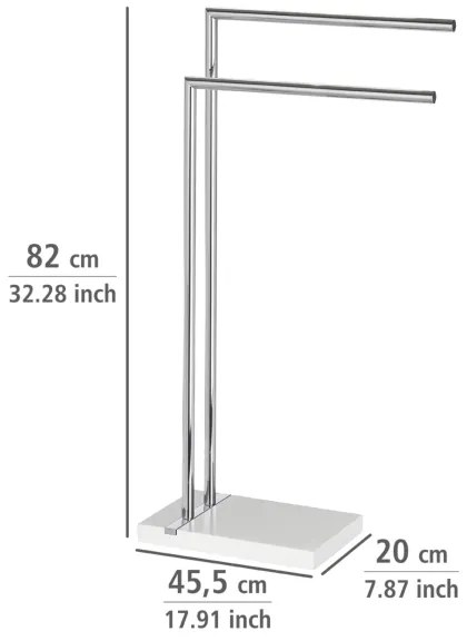 WENKO 20487100 - Törölközőállvány NOBLE 45,5x82 cm fényes króm/fehér