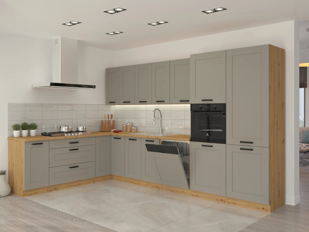 Sarok alsó konyhaszekrény Lucid 89 x 89 DN 1F BB (dustgrey + fehér). 1045533